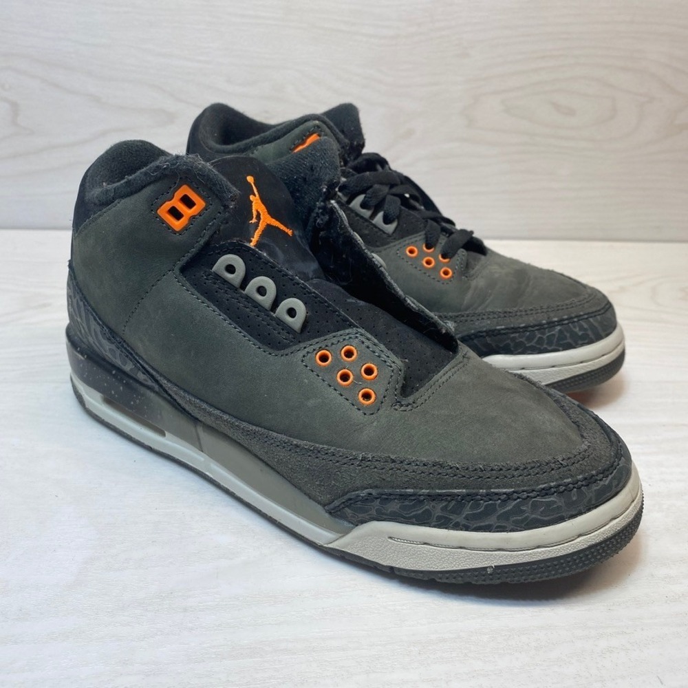 Jordan Boys 7Y Air Jordan 3 Retro Fear Pack Grey Black Shoes DM0967-080 Sneakers
